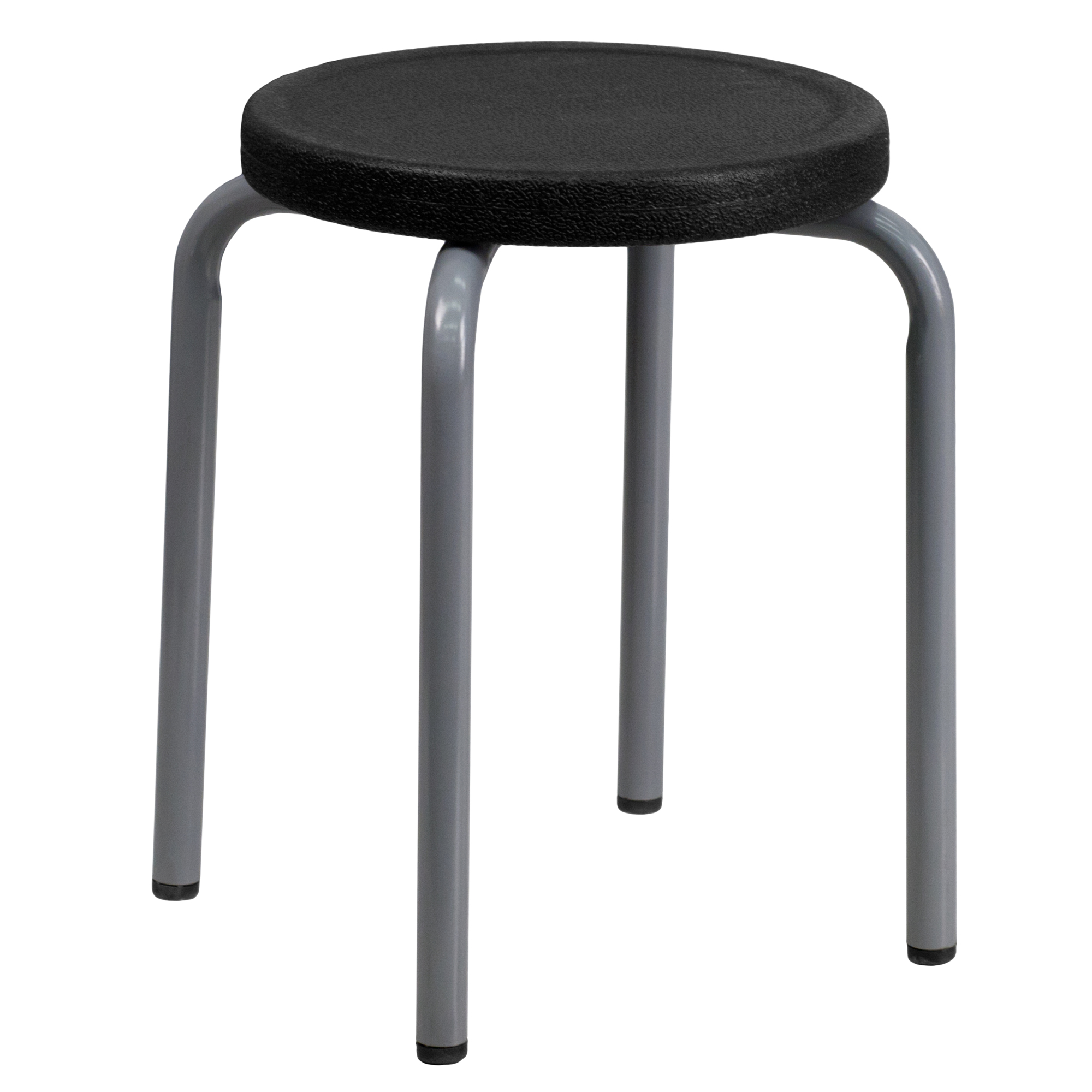 Flash Furniture, Stackable Stool with Black Seat and Silver Frame, Included (qty.) 1 Model# YK01B